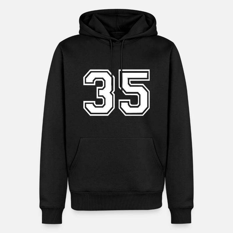 35 - Sweat à capuche Premium bio Homme - noir