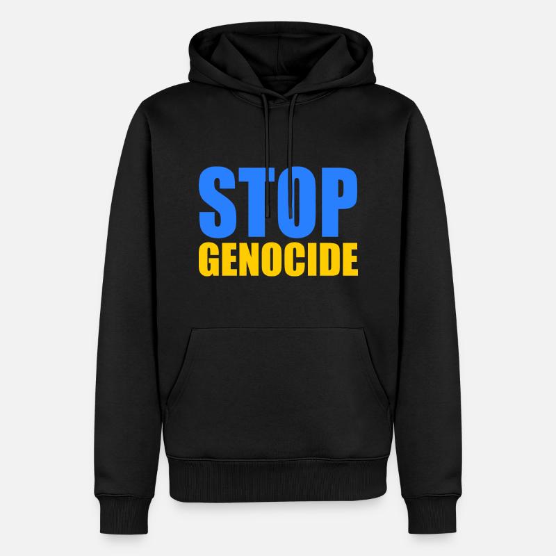 Stop genocide - Männer Premium Bio Hoodie - Schwarz