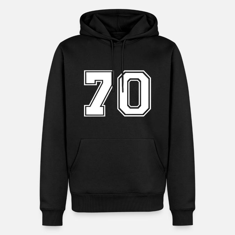 70 - Männer Premium Bio Hoodie - Schwarz