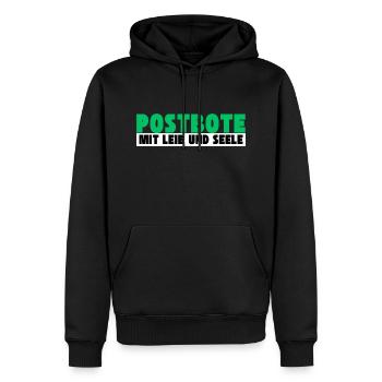 Postbote mit Leib und Seele - Männer Premium Bio Hoodie - Schwarz - Vorne - Nico (187cm)