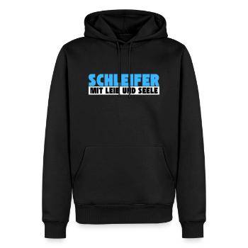Schleifer mit Leib und Seele - Männer Premium Bio Hoodie - Schwarz - Vorne - Nico (187cm)