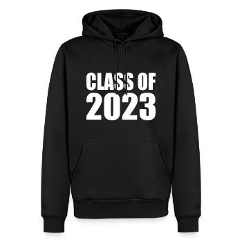 Class of 2023 - Männer Premium Bio Hoodie - Schwarz - Vorne - Nico (187cm)