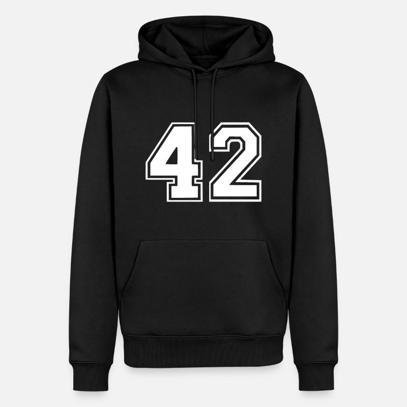 42 - Männer Premium Bio Hoodie - Schwarz