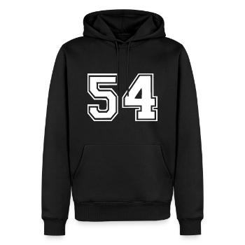 54 - Männer Premium Bio Hoodie - Schwarz - Vorne - Nico (187cm)