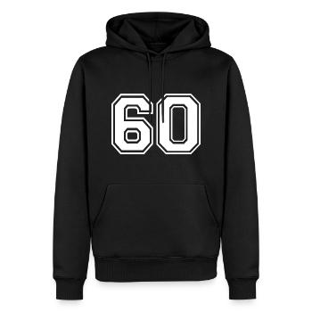 60 - Men’s Premium Organic Hoodie - black - Front - Nico (187cm)