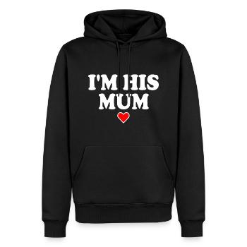 i'm his mom - Männer Premium Bio Hoodie - Schwarz - Vorne - Nico (187cm)