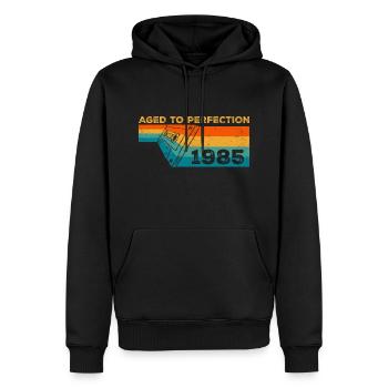 Jahrgang 1985 - 1985 Retro Geburtstagsgeschenk - Männer Premium Bio Hoodie - Schwarz - Vorne - Nico (187cm)