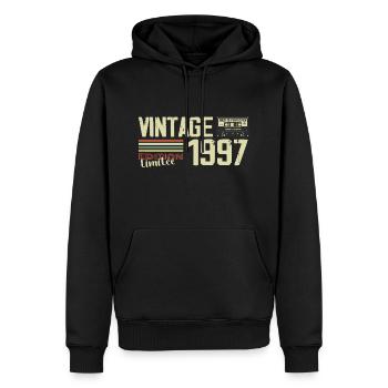 1997 Vintage Rétro Cadeau D'anniversaire 1997 - Sweat à capuche Premium bio Homme - noir - Devant - Nico (187cm)