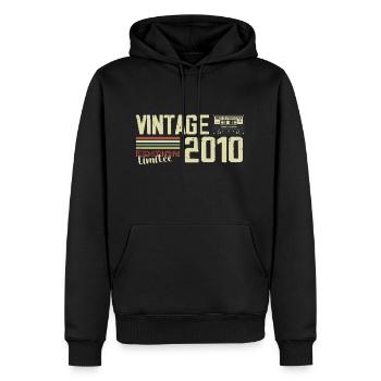 2010 Vintage Rétro Cadeau D'anniversaire 2010 - Sweat à capuche Premium bio Homme - noir - Devant - Nico (187cm)