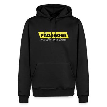 Pädagoge mit Leib und Seele - Männer Premium Bio Hoodie - Schwarz - Vorne - Nico (187cm)