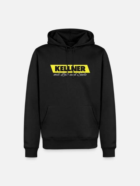 Kellner mit Leib und Seele - Männer Premium Bio Hoodie - Schwarz