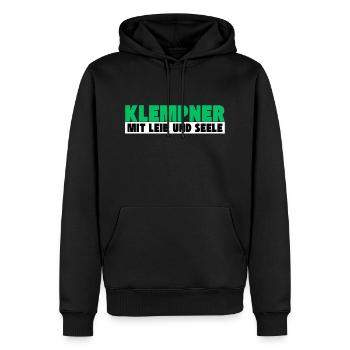 Klempner mit Leib und Seele - Männer Premium Bio Hoodie - Schwarz - Vorne - Nico (187cm)