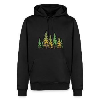 Wald Bäume - Männer Premium Bio Hoodie - Schwarz - Vorne - Nico (187cm)