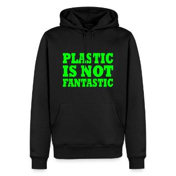Plastic is not fantastic - Sweat à capuche Premium bio Homme - noir - Devant - Nico (187cm)
