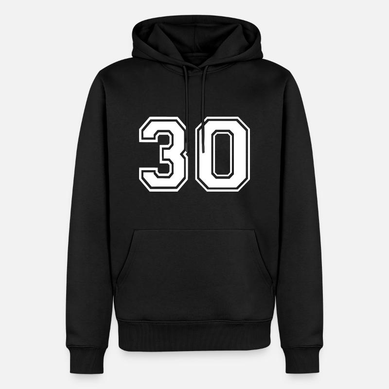 30 - Sweat à capuche Premium bio Homme - noir
