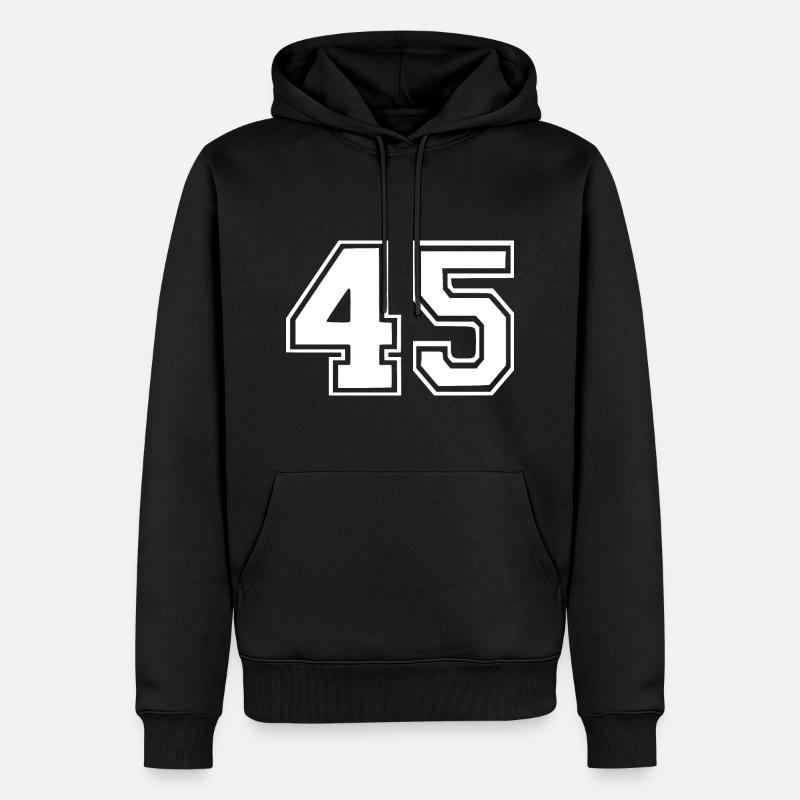 45 - Sweat à capuche Premium bio Homme - noir