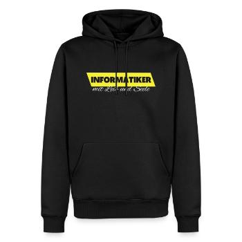 Informatiker mit Leib und Seele - Männer Premium Bio Hoodie - Schwarz - Vorne - Nico (187cm)