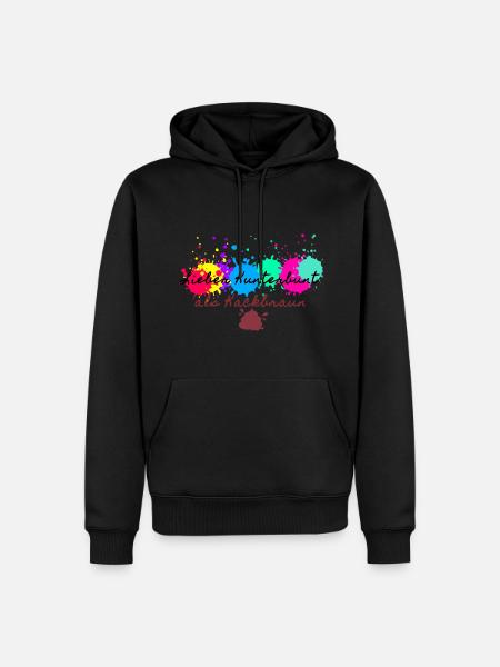 Lieber kunterbunt als kackbraun,anti afd - Männer Premium Bio Hoodie - Schwarz