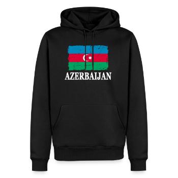 Flag of Azerbaijan - Azerbaijan Flag - Men’s Premium Organic Hoodie - black - Front - Nico (187cm)