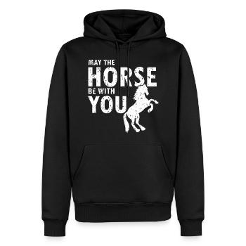 Cydesdale Rider et dessin de cheval de trait - Sweat à capuche Premium bio Homme - noir - Devant - Nico (187cm)