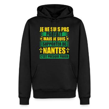 Cadeau drole pour les fans de nantes club - Sweat à capuche Premium bio Homme - noir - Devant - Nico (187cm)