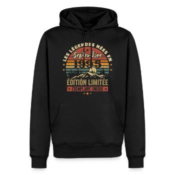 Retro 1995 - Legenden, die im September 1995 geboren wurden - Männer Premium Bio Hoodie - Schwarz - Vorne - Nico (187cm)