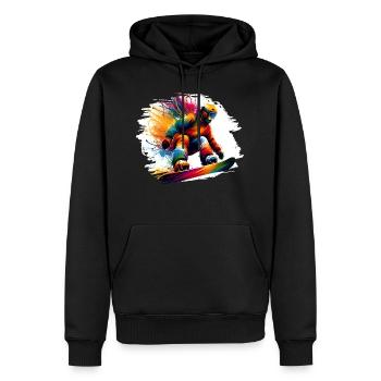 Snowboard - Männer Premium Bio Hoodie - Schwarz - Vorne - Nico (187cm)
