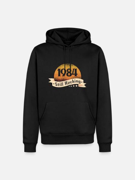 1984 - Sweat à capuche Premium bio Homme - noir