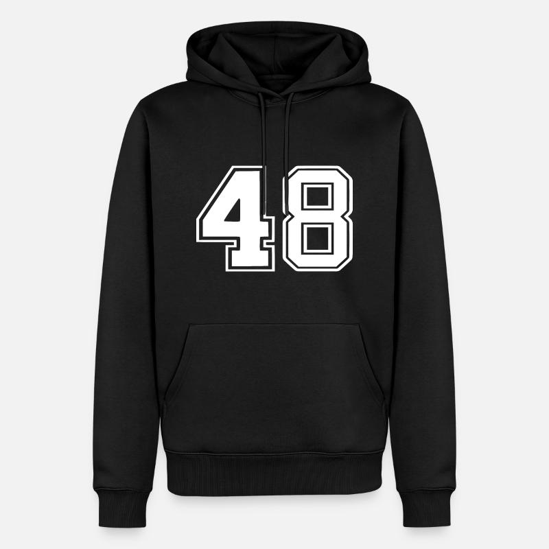 48 - Männer Premium Bio Hoodie - Schwarz