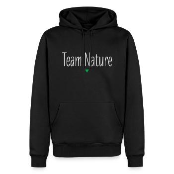Équipe Nature, Look de partenaire, Chemise de groupe, Conservation de la nature - Sweat à capuche Premium bio Homme - noir - Devant - Nico (187cm)