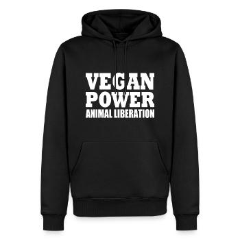 Vegan power animal liberation - Männer Premium Bio Hoodie - Schwarz - Vorne - Nico (187cm)