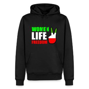 Women life freedom - Sweat à capuche Premium bio Homme - noir - Devant - Nico (187cm)