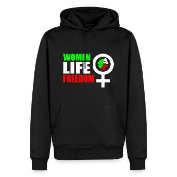 Women life freedom - Sweat à capuche Premium bio Homme - noir - Devant - Nico (187cm)