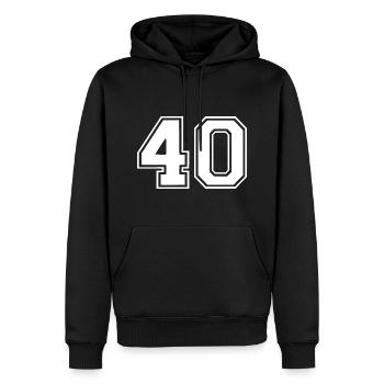 40 - Sweat à capuche Premium bio Homme - noir - Devant - Nico (187cm)
