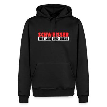 Schweißer mit Leib und Seele - Männer Premium Bio Hoodie - Schwarz - Vorne - Nico (187cm)