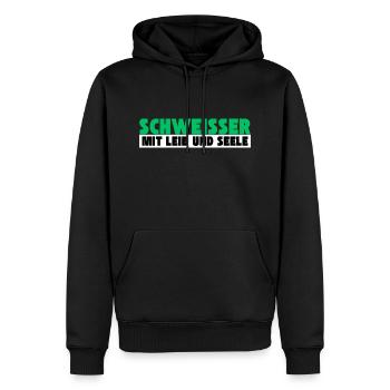 Schweißer mit Leib und Seele - Männer Premium Bio Hoodie - Schwarz - Vorne - Nico (187cm)