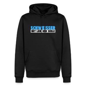 Schweißer mit Leib und Seele - Männer Premium Bio Hoodie - Schwarz - Vorne - Nico (187cm)