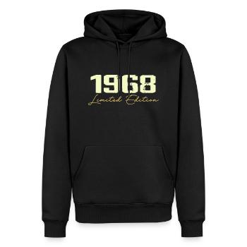 1968 Édition Limitée - 1968 Cadeau D'anniversaire - Sweat à capuche Premium bio Homme - noir - Devant - Nico (187cm)