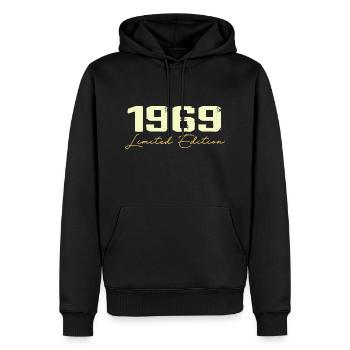 1969 Édition Limitée - 1969 Cadeau D'anniversaire - Sweat à capuche Premium bio Homme - noir - Devant - Nico (187cm)