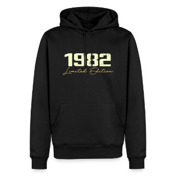 1982 Édition Limitée - 1982 Cadeau D'anniversaire - Sweat à capuche Premium bio Homme - noir - Devant - Nico (187cm)