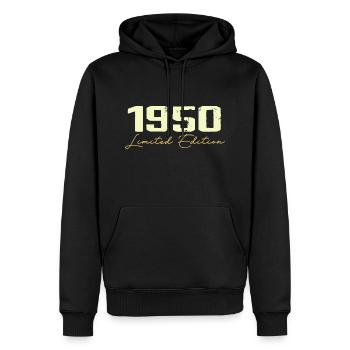 1950 Édition Limitée - 1950 Cadeau D'anniversaire - Sweat à capuche Premium bio Homme - noir - Devant - Nico (187cm)