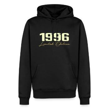1996 Édition Limitée - 1996 Cadeau D'anniversaire - Sweat à capuche Premium bio Homme - noir - Devant - Nico (187cm)