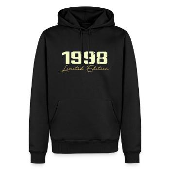 1998 Édition Limitée - 1998 Cadeau D'anniversaire - Sweat à capuche Premium bio Homme - noir - Devant - Nico (187cm)