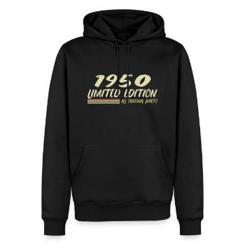 Cadeau D'anniversaire 1950 Idée Cadeau 1950 - Sweat à capuche Premium bio Homme - noir - Devant - Nico (187cm)