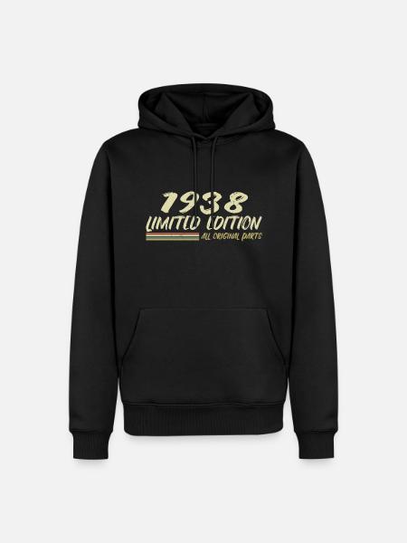 1938 Birthday Gift Idea 1938 - Men’s Premium Organic Hoodie - black