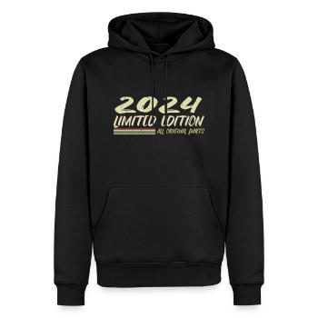 Cadeau D'anniversaire 2024 Idée Cadeau 2024 - Sweat à capuche Premium bio Homme - noir - Devant - Nico (187cm)