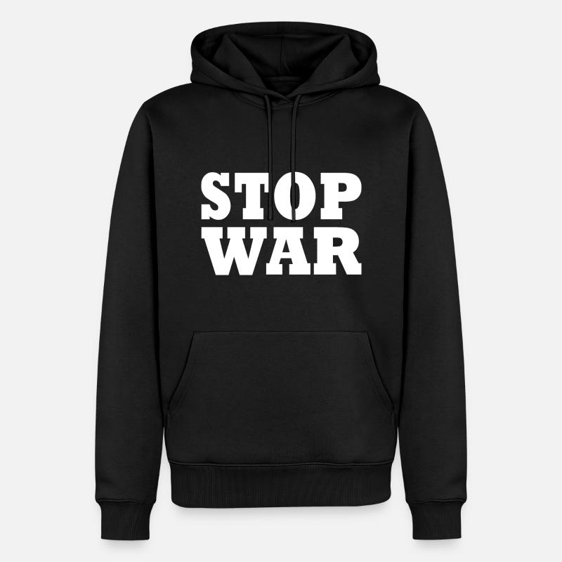 Stop war - Männer Premium Bio Hoodie - Schwarz