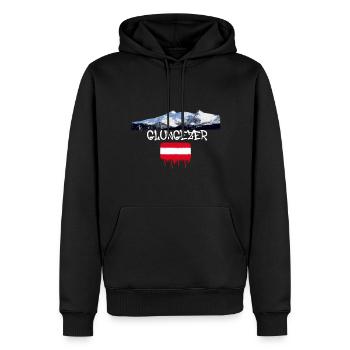Glungezer,montagne,montagne,Autriche,domaine skiable,ski - Sweat à capuche Premium bio Homme - noir - Devant - Nico (187cm)