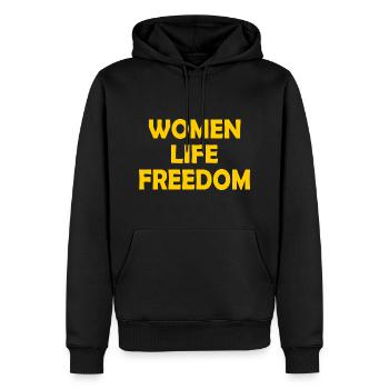 Women life freedom - Sweat à capuche Premium bio Homme - noir - Devant - Nico (187cm)