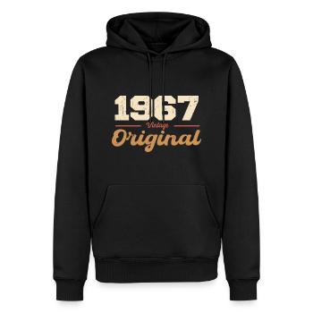 1967 Vintage Anniversaire Rétro Cadeau 1967 - Sweat à capuche Premium bio Homme - noir - Devant - Nico (187cm)